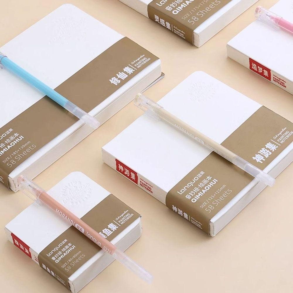 HIGHVIEWLS 58 Tờ Sách Sơn, Đồ Dùng Nghệ Thuật Sổ Phác Thảo Giấy Dày, Sách Vẽ Cảm Hứng Di Động Chất Lượng Cao