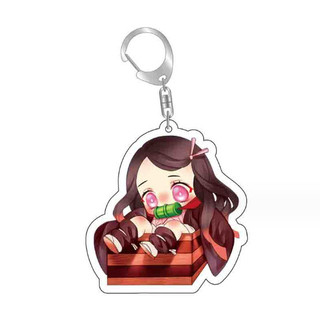 Móc Khóa acrylic Hai Mặt Phong Cách anime demon slayer tanjirou nezuko