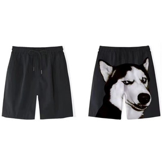 Eershenshi Quần short nam chó cặp đôi trang phục chó tha mồi vàng họa tiết husky quần short thể thao ngộ nghĩnh