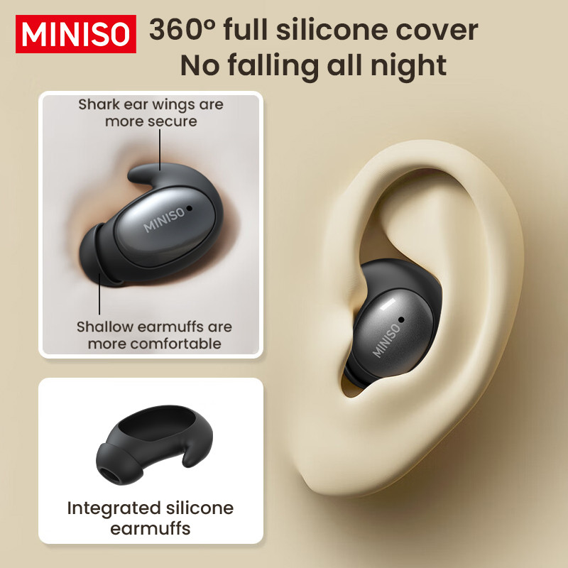 MINISO MS153 Tai nghe ngủ Tai nghe BT5.0 chống nước IPX5 / Tai nghe không dây ngủ vô hình / Bluetooth thể thao / nhạc âm thanh nổi | BigBuy360 - bigbuy360.vn