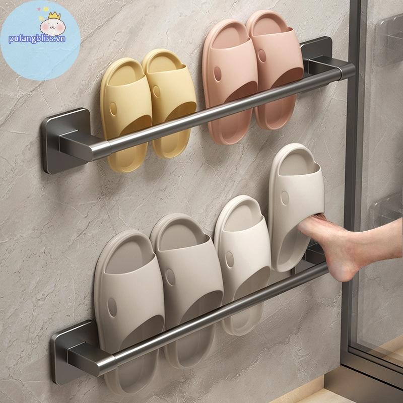 Pufangbliss Phòng Tắm Dép Giá Đấm Treo Tường Dép Có Giá Để Đồ Phòng Tắm Phòng Tắm Dép Tắm Móc Treo Babouche Người Tổ Chức VN