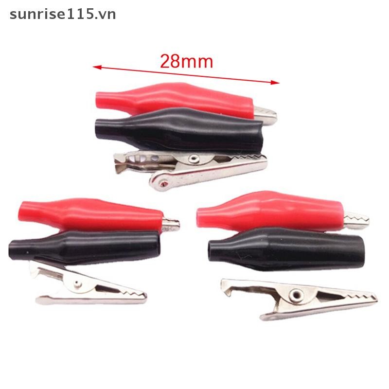 Srvn 12 Chiếc 28MM Đen Đỏ Xanh Đen Vàng Nhựa Mềm Bọc Tesg Đầu Dò Cá Sấu Kẹp Kiểm Tra.