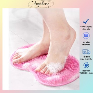 Tấm Silicon Chà Lưng, Chà Chân Dán Tường Có Móc Treo ANGIHOME