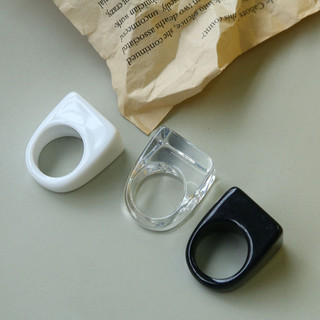 Flat Ring Phiên bản Hàn Quốc trong suốt trắng, đơn giản, thoáng mát cho nam nữ - Cặp nhẫn trang sức bán buôn