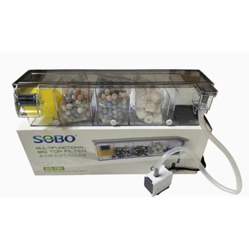 Lọc Tràn Trên Kèm Bơm Tặng Vật Liệu Lọc Sobo AQ-15H AQ16H AQ17H AQ18H - Lọc Nước Cho Hồ Cá