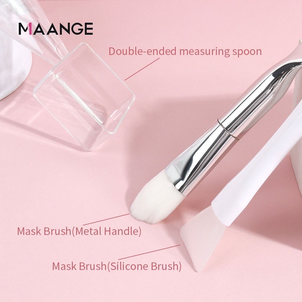 Bộ công cụ mặt nạ tự làm MAANGE chổi quét mặt nạ, Bát + thìa trộn mặt nạ