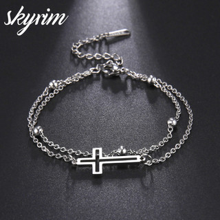 Vòng tay mặt dây chuyền chữ thập SKYRIM Trang sức thời trang khí chất thanh lịch dành cho nữ