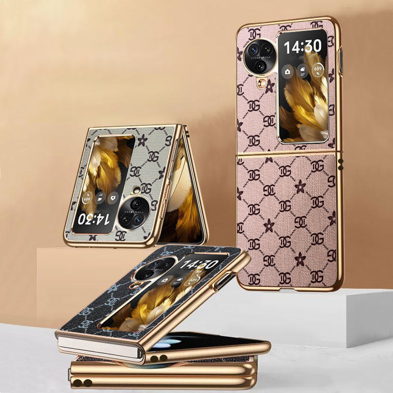 Ốp YJD Cho OPPO Find N3 Flip N2 Flip Sang Trọng Da Tốt Mạ Điện Cạnh Chống Sốc Ốp Điện Thoại