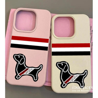 ibumpers Ốp Điện Thoại iPhone Hàn Quốc Hợp Thời Trang Dachshund Thêu Họa Tiết Cho IPhone 16 15 14 12 13 11 Pro Max IP 7 8 Plus X XS XR Ốp Lưng Mỏng Silicon Mềm Da Họa Tiết