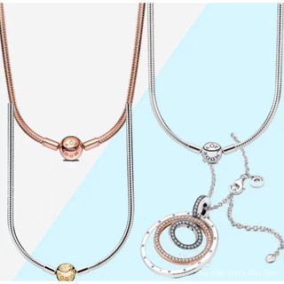 Hàng hóa giao ngay [Bản gốc mới 2025] S925 Dây chuyền xương rắn Vòng cổ đính cườm kim cương đầy đủ có thể được sử dụng cho DIY