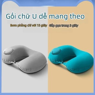 Gối bơm hơi tự động,gối chữ U,gối du lịch,gối bơm hơi,không cần thổi miệng,gấp gọn tiện mang theo - SUNND
