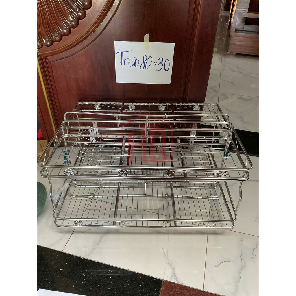 Kệ Treo Inox 201 2 Tầng – Kệ Bếp Treo Tường Đa Năng, Không Gỉ, Chịu Lực tốt