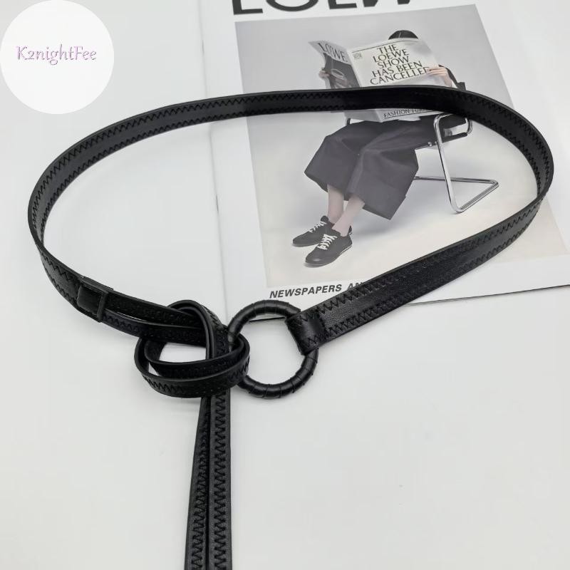 K2nightFee Lỗ Vintage Dây Da Màu Trơn Vintage Trang Trí Thắt Lưng Mỏng Đầm VN