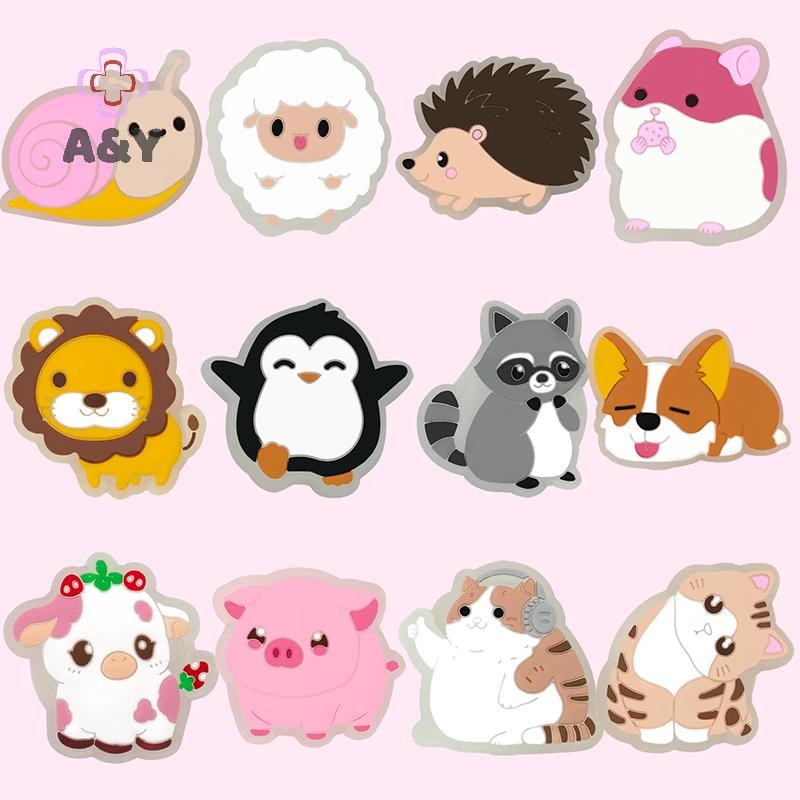 A & Y LED Ánh Sáng Động Vật Giày Quyến Rũ Hamster Màu Hồng Lợn Trang Trí Giày Chân Nữ Quà Tặng Chó Chim Cánh Cụt Clog Phụ Kiện.