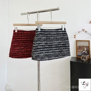 Váy ngắn chữ A phong cách Hàn Quốc dành cho nữ, váy dệt kim màu đỏ thanh lịch kiểu Pháp mới mùa đông 2026, tôn dáng và thời trang, bán chạy cho mùa thu đông.