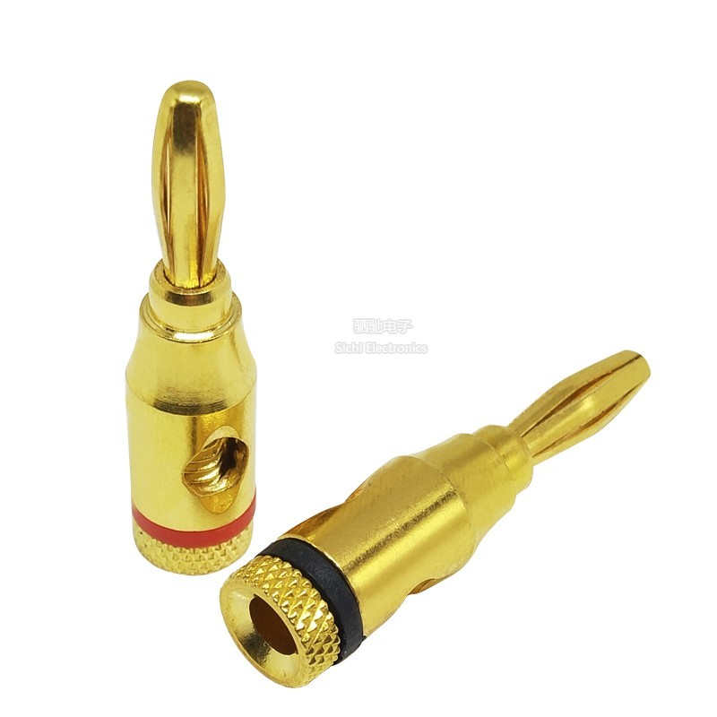 4mm Chuối Cắm Vàng Mạ Vàng Budweiser Loa Âm Thanh Loa Cáp Khuếch Đại Công Suất Chuối Sốt Cắm Kết Nối Ổ Cắm