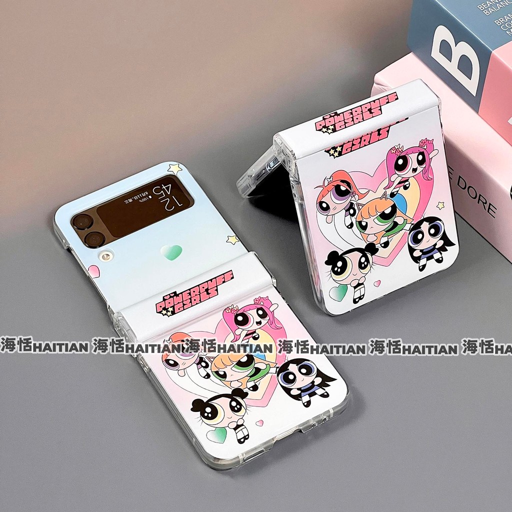Thích Hợp Cho Samsung Galaxy Zflip7 Hoạt Hình Dễ Thương Trái Tim Tình Yêu Cô Gái Vỏ Điện Thoại Dây Gấp Cho ZFlip 6 5 4 3 5G N3Flip MixFlip 2 Vỏ Bảo Vệ Cứng