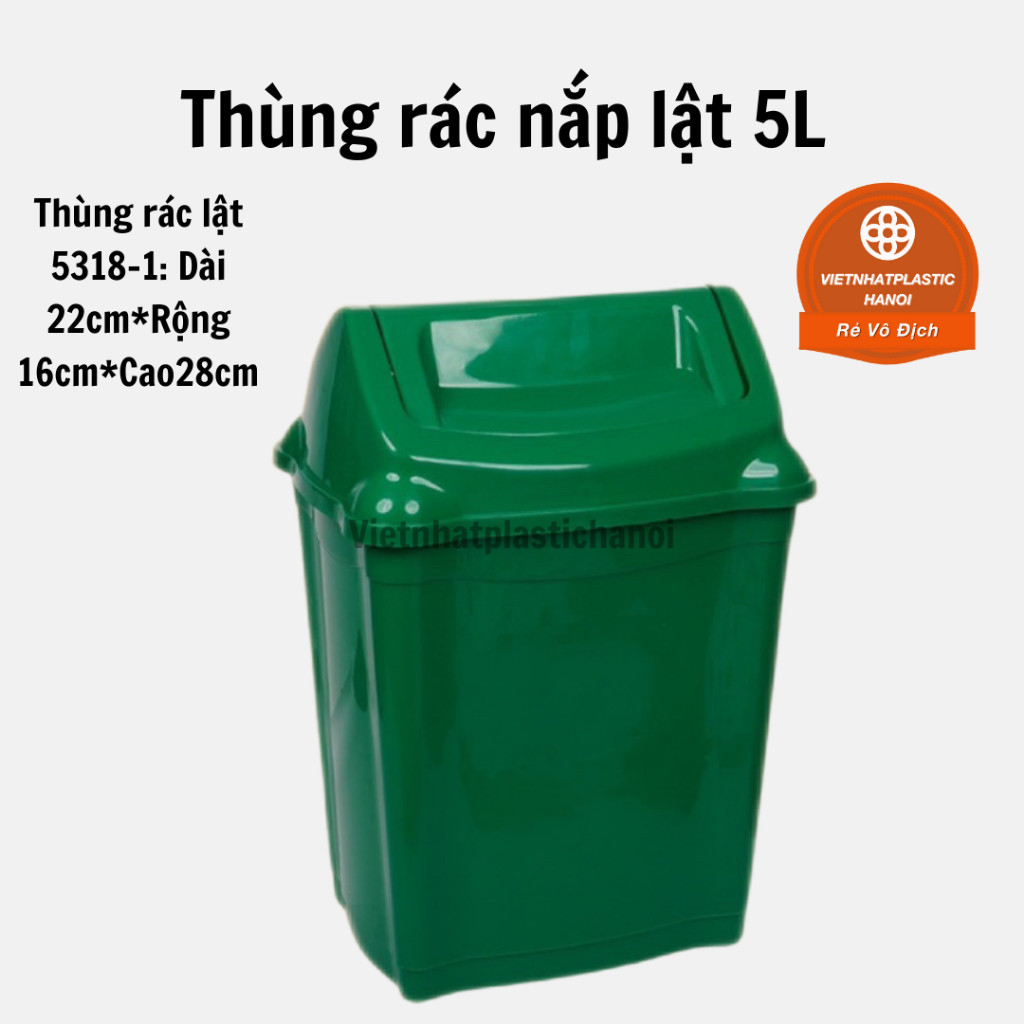 Thùng rác nhựa nắp lật đủ kích cỡ 5L/8L/15L/26L/42L- 5318 AMIZIN