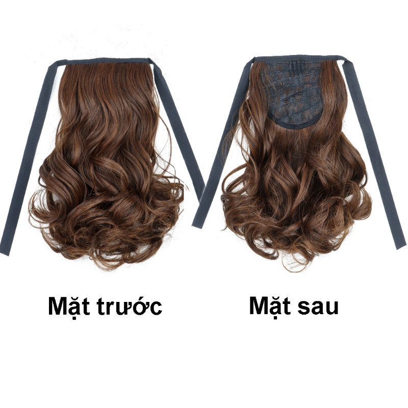 Tóc Giả Đuôi Ngựa Xoăn Dài Có Dây Buộc Hình Hoa Lê Gợn Sóng thời trang - Phong cách băng thanh lịch