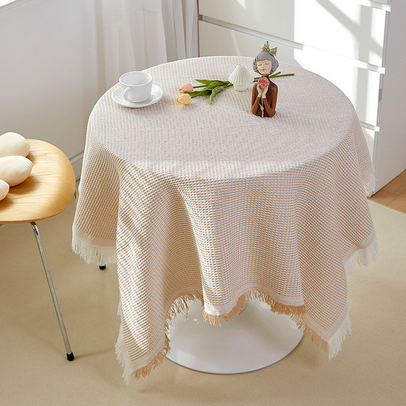 Khăn Trải Bàn Cotton Bắc Âu, Mềm Mịn, Chống Nhăn, Size 90x90/150cm, Trang Trí Nhà & Dã Ngoại