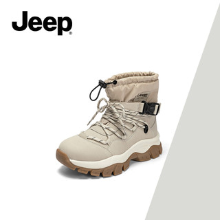 Giày bốt đi bộ đường dài ngoài trời mới mùa thu đông JEEP dành cho nữ, Giày cao cổ chống trượt, Giày cao đến mắt cá chân ấm áp, Giày bốt Martens cổ điển màu đen