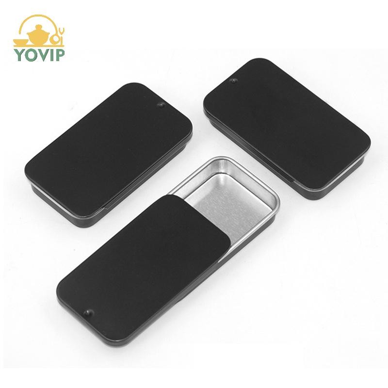 YOVIP Kim Loại Hình Chữ Nhật Rỗng Hộp Thiếc Thiếc Đẩy Kẹo Hộp Đựng Thuốc Hộp Bảo Quản VN