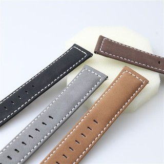 Vòng đeo tay bằng da mờ 20mm 22mm 24mm Phát hành nhanh Dây đeo đồng hồ bằng da thật dành cho nam giới Phụ nữ Da bò mờ Cổ điển Handmade Dây đeo đồng hồ thay thế