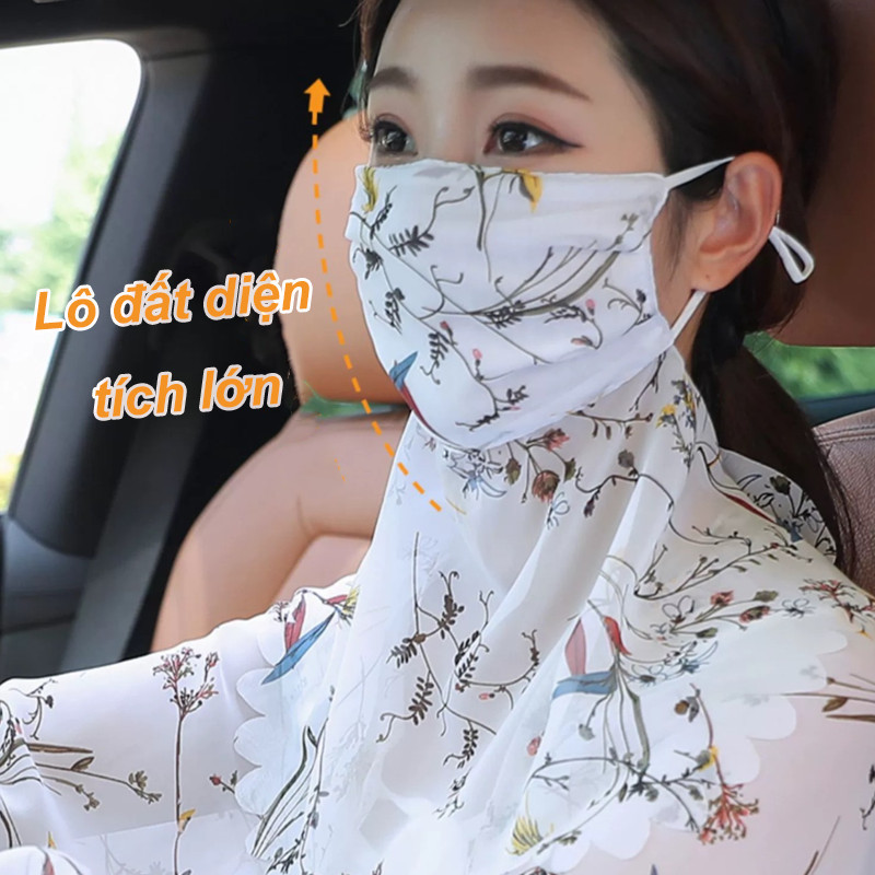 Khăn choàng chống nắng ren - UV 99%, Thiết kế thanh lịch, nhẹ nhàng, Breathable,  Đi Xe, Du Lịch,