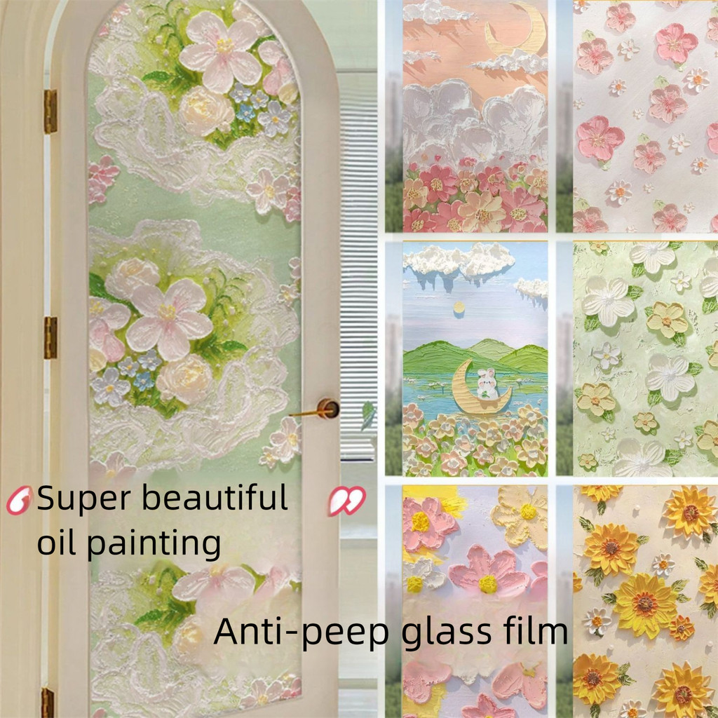Miếng Dán Cửa Sổ Kính Chống Riêng Tư Nhà Vệ Sinh Cửa Phòng Tắm Cửa Sổ Mờ Miếng Dán Vệ Sinh Chống chói Trong Suốt Phim Opaque