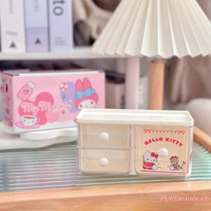 Hộp lưu trữ có ngăn kéo Bộ sắp xếp bàn hai lớp sành điệu