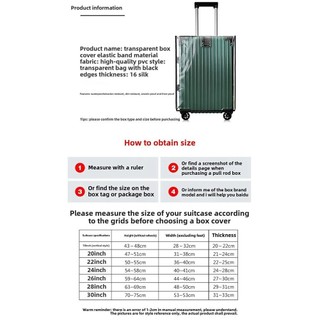 Vỏ bảo vệ hành lý HOBBYIN, Vỏ hành lý du lịch chống nước trong suốt, Vỏ bảo vệ vali PVC chống bụi 18-30 Inch
