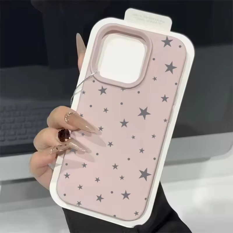 Ốp Điện Thoại Silicon Mềm Họa Tiết Ngôi Sao Đơn Giản Cho iPhone 16 15 14 Pro Max 13 12 11 Pro 15 16 Plus Vỏ Chống Sốc