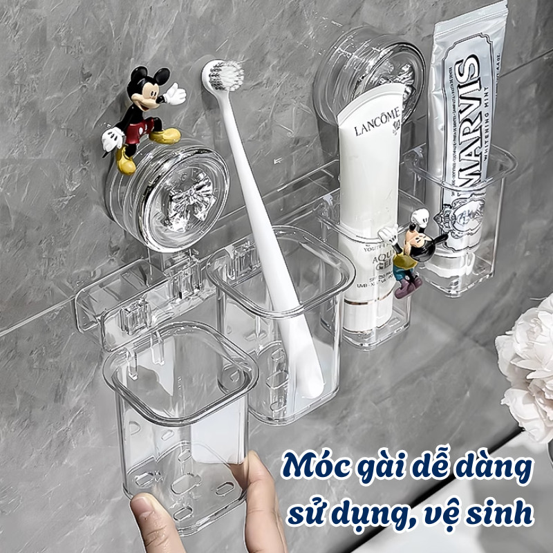 Kệ Để Bàn Chải Đánh Răng Gắn Tường DinoHome, Giá Để Đồ Nhà Tắm Treo Tường Hút Chân Không Siêu Chắc