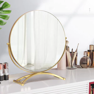 Gương Trang Điểm, Để Bàn Đơn Giản Vanity Bàn Xoay Phòng Ngủ Nhà Phong Cách Châu Âu Gương Tròn Lớn