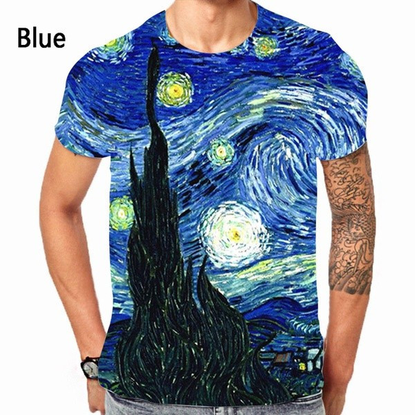 Áo thun in 3D hình Vincent van Gogh phù hợp mùa hè, thoải mái mặc mỗi ngày