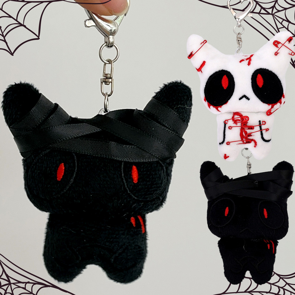 1 / 2 Móc Khóa Gothic Đậm - Quyến Rũ Búp Bê Sang Trọng Cao Cấp Với Tùy Chọn Đen / Trắng, Phụ Kiện Mặt Dây Chuyền Túi Halloween Cho Những Người Yêu Thời Trang Goth
