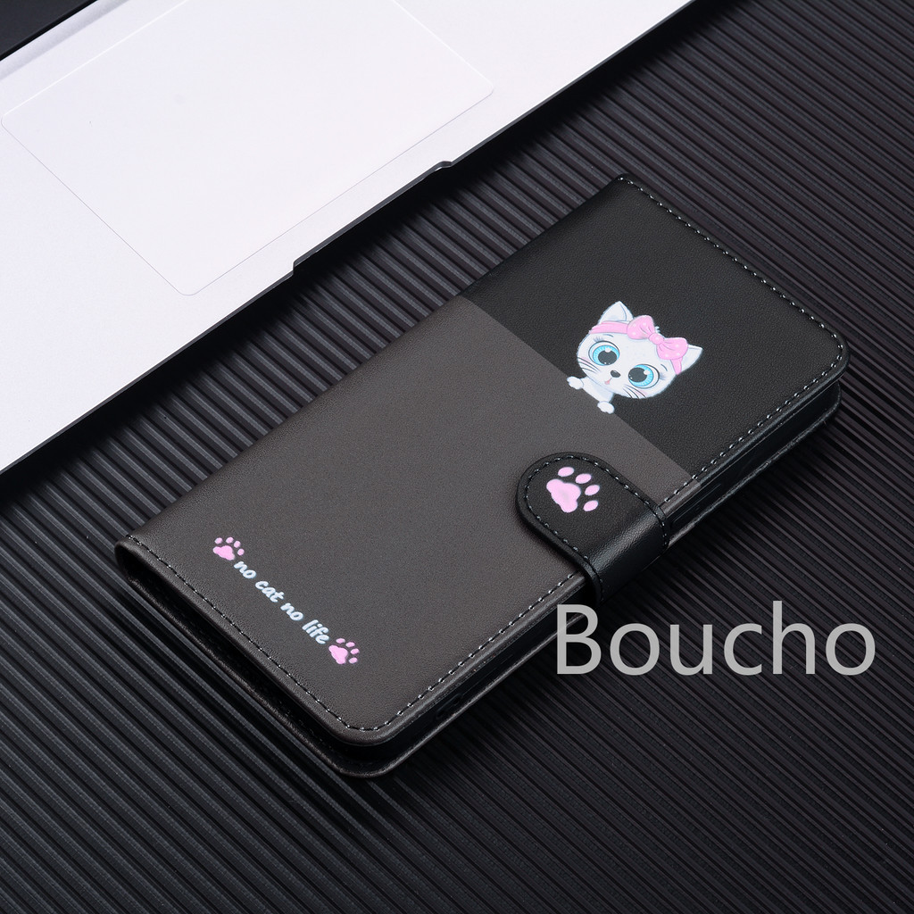 Dành Cho Xiaomi Poco X7 Pro M7 Pro F7 11T 13T 14T Pro 13 Pro Ví Da Thú Cưng Dễ Thương Vỏ Điện Thoại Có Thẻ Chống Sốc Ốp Lưng Từ Tính Vỏ Lật