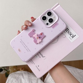 Màu Kẹo Hoạt Hình Dễ Thương 3D Xương Chó Con Sóng Điểm Ốp Lưng Điện Thoại iPhone 17Promax 16Promax 16Pro 12 13 14 15 Pro Max 11 15Plus Silicon Chống Sốc Nữ Vỏ Di Động
