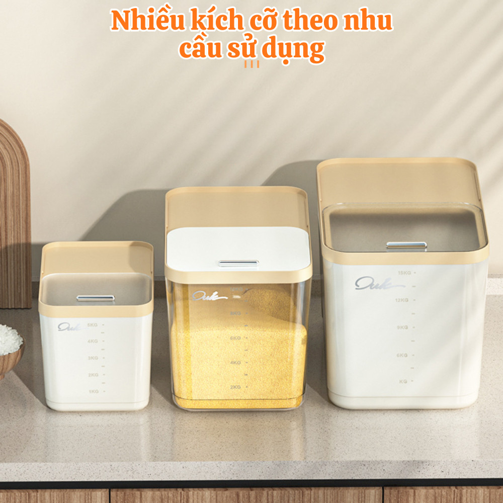 [SẴN - HỎA TỐC] Thùng đựng gạo nắp trượt thông minh  chống ẩm, côn trùng, Chất liệu PP cao cấp, 5-10-20kg ( HÀNG LOẠI 1)