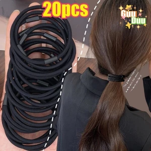10 / 20 Dây Buộc Tóc Đàn Hồi Cao - Thời Trang, Đơn Giản, Bền Đẹp - Nhẫn Tóc Thể Thao Màu Đen - Dành Cho Nữ Bé Gái Mặc Hàng Ngày - Trang Phục Phụ Kiện Tóc