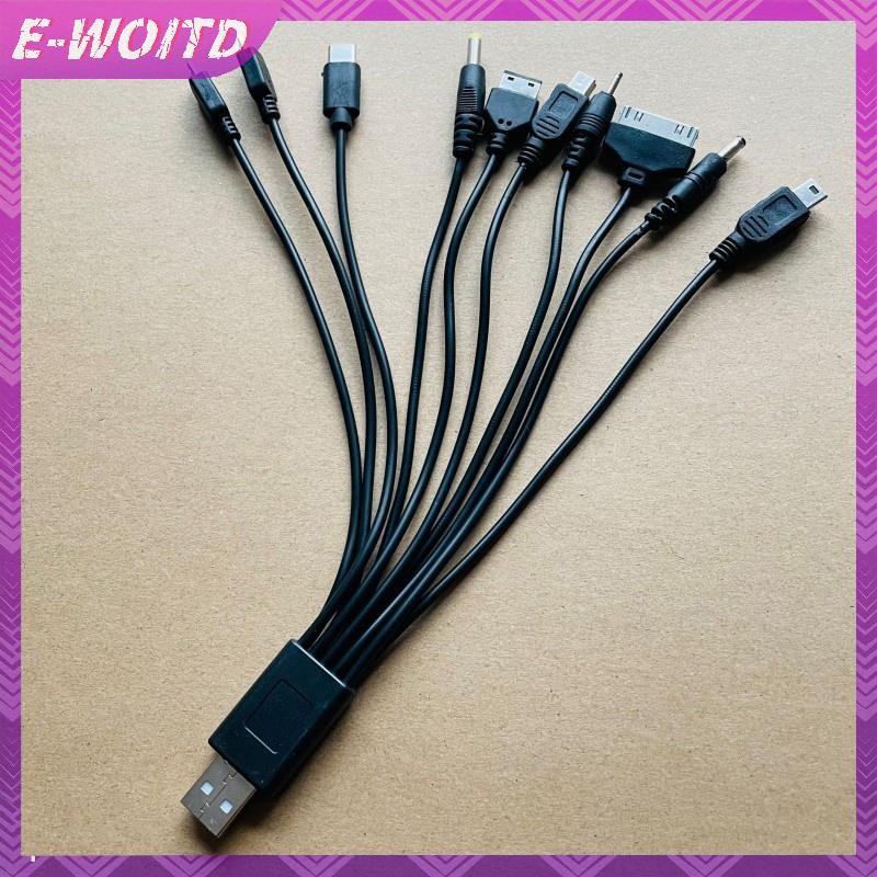 E-woitd Cáp Đa Pin Sạc USB Cáp Dây Dữ Liệu Dây 10 Trong 1 Cáp Truyền Dữ Liệu USB Đa Năng HNVN