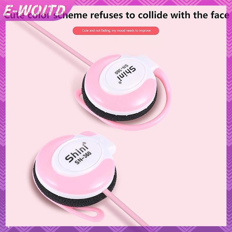 E-woitd Tai Nghe Có Dây Stereo 3.5MM Tai Móc Tai Trò Chơi Âm Nhạc Tai Nghe Có Mic Cho Điện Thoại Di Động PC Laptop Mp3 Mp4 Tai Nghe Có Dây HNVN