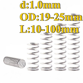Lò xo nén inox 304  (đường kính dây 1.0mm đường kính ngoài 19/20mm, dài 10 ~ 100mm) (LXY-XDT-VN-w)