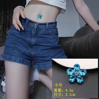 🔥 có hàng sẵn 🔥 Đính đá quyến rũ Miếng dán che sẹo Khuyên rốn giả Phụ kiện trang trí rốn Phong cách Âu Mỹ Khuyên cho nữ 2025 Không cần lỗ xỏ Rốn Móng Tay Giả Dán Không Lỗ, Gợi Cảm và Trang Trí Nâng Cao