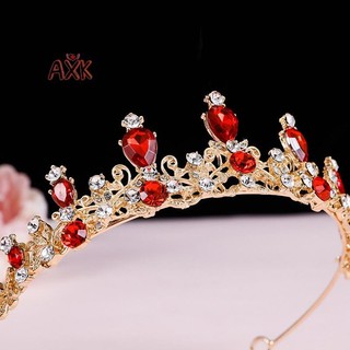 [AXK] Vương miện tiara pha lê nhiều màu sắc cho cô dâu, phù hợp tiệc cưới