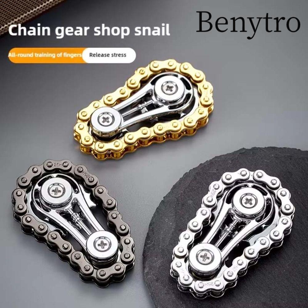 BENYTRO Bánh đà Con quay đầu ngón tay, EDC Spinner Xích xe đạp kim loại Bánh xích Fidget Spinner, Dây chuyền giảm căng thẳng bền mới lạ sành điệu Fidget Spinner dành cho người lớn