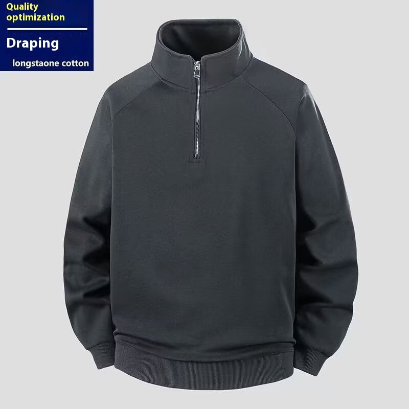 Áo nỉ cổ Polo nửa-Zip unisex mềm mại và bền bỉ, phù hợp mặc hàng ngày