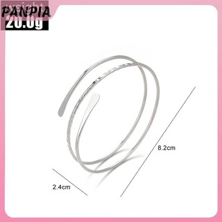 PANPIA-Silver Màu Cá Tính Punk Vòng Tay Serpentine Kim Loại Rỗng Ra Nhiều Lớp Vòng Tay Mịn Vòng Tay Vòng Tay Cho Nữ Trang Sức