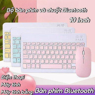 Bộ bàn phím và chuột Bluetooth 10 inch, dễ dàng mang theo phù hợp với máy tính bảng/điện thoại