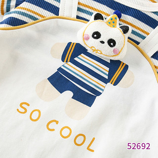 Bé trai sơ sinh Cotton sọc dễ thương họa tiết gấu một mảnh Quần áo mềm mại và thoải mái (0-24 tháng)